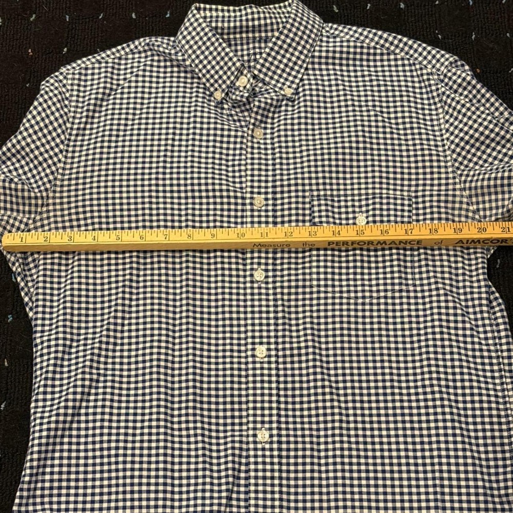J.Crew Mens Slim M Gingham Oxford Shirt Navy White Long sleeve button down shirt - Picture 8 of 8